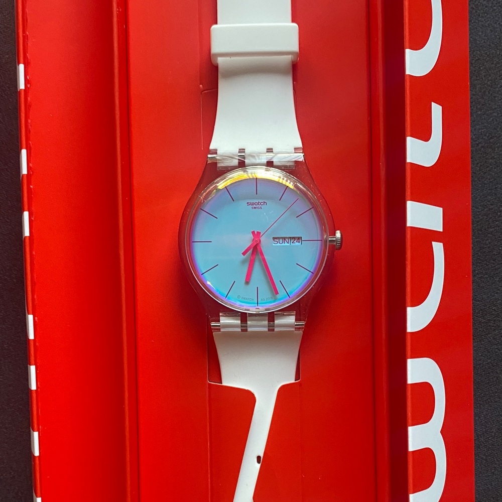 Swatch Red and White Smartwatch
